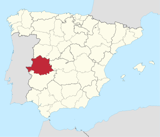 卡塞雷斯省 在西班牙的位置