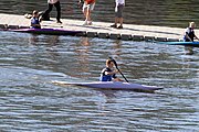 Deutsch: Kanusport bei den Olympischen Jugendspielen 2018; Tag 10, 16. Oktober 2018; Jungen Einer-Kajak-Slalom – Aufwärmen vor den Finalrennen) English: Canoeing at the 2018 Summer Youth Olympics at 16 October 2018 – Boys' K1 slalom – Warm up before the final races