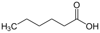 Structural formula of caproic acid