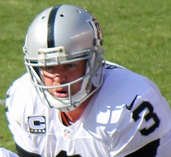 Palmer in Denver with the Oakland Raiders in September 2012