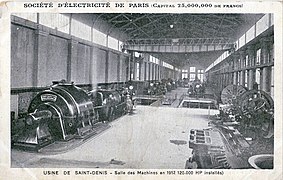 L'usine de la Compagnie d'électricité de Paris en 1912