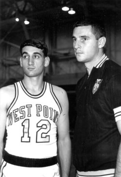 Krzyzewski with coach Bob Knight