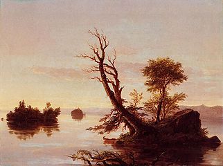 Amerikkalainen järvimaisema, 1844.