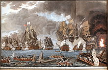 The Battle of the Saintes fought on 12 April 1782 near Guadeloupe Combat naval 12 avril 1782-Dumoulin-IMG 5481.JPG