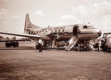 a black and white photo of an American Airlines Convair CV-240, similar to the accident aircraft
