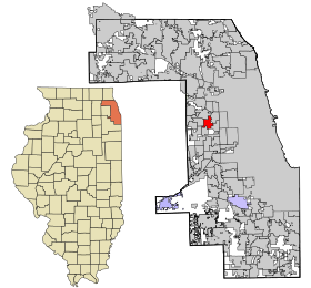 Cook County Illinois incorporated and unincorporated areas Maywood highlighted.svg