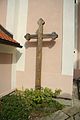 Čeština: Kříž u kostela sv. Barbory v Pyšeli, okr. Třebíč. English: Cross near Church of Saint Barbara in Pyšel, Třebíč District.