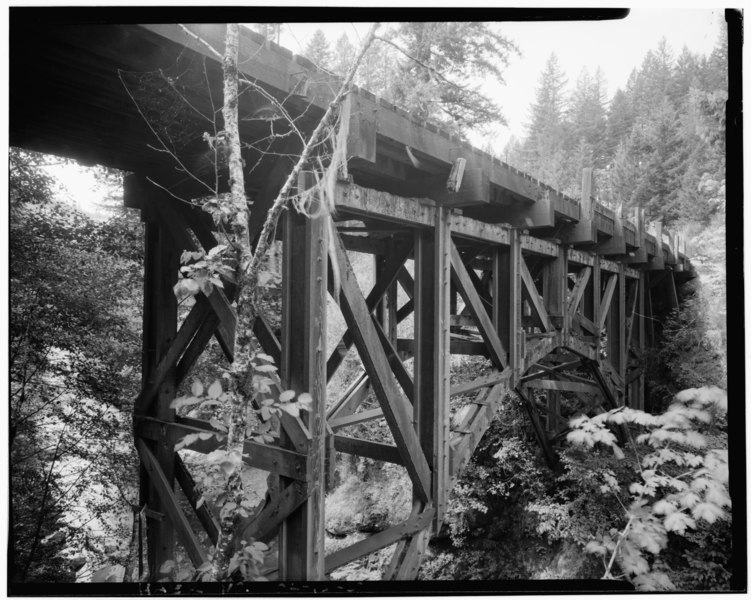 File:DETAIL VIEW SHOWING ARCH AND SUPPORTS, LOOKING WEST-SOUTHWEST Mike Hanemann, photographer, August 1988 - Four Mile Bridge, Copper Creek Road, Spans Table Rock Fork, Mollala River HAER ORE,3-MOLA.V,3-5.tif