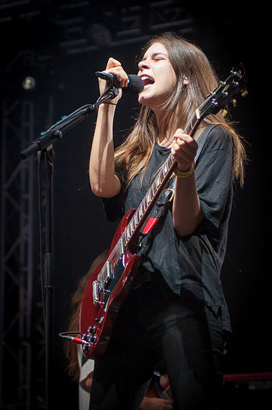 Danielle Haim performing in Joensuu, Finland, July 2014