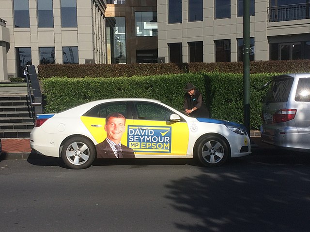 David Seymour's electorate car at the Viaduct Harbour, May 2018