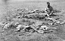 The remains of dead Crow Indians killed and scalped by Sioux c. 1874 DeadCrowIndians1874.jpg
