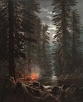 Campfire in the Redwoods, 1876, Laguna Art Museum