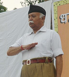 Mohan Bhagwat Indian activist and current chief of the Hindutva nationalist organisation Rashtriya Swayamsevak Sangh