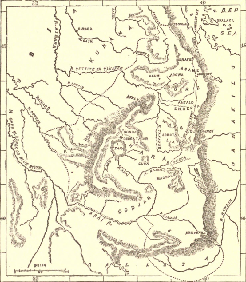 "A Sketch Map of Abyssinia" by John Bartholomew (1878)