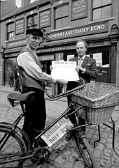 Opening of the Sunderland Daily Echo exhibit at Beamish in May 1991 Echo office Beamish.jpg