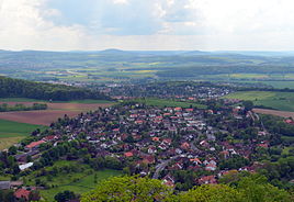 View from Plesse Castle to Eddigehausen
