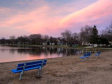 Five Island Lake at sunset Emmetsburg, Iowa - Five Island Lake at sunset.jpg