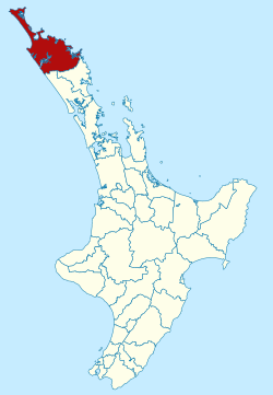 Far North district within the North Island