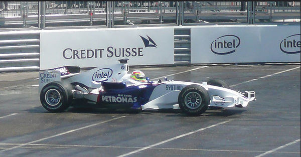 Farfus demonstrating the BMW Sauber F1.07.