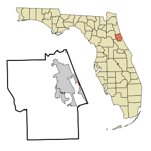 Flagler County Florida Włączone i nieposiadające osobowości prawnej Beverly Beach Highlighted.svg