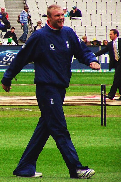 Flintoff during practice session