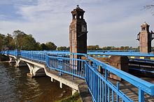 Historical bridge on the Ełk Lake, connecting the city with Castle Island