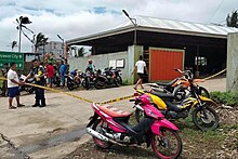 Police cordoned off the site Degamo was killed. Gov Degamo Ambush.jpg