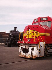 Locomotives on display at the Great Plains Transportation Museum (2007)