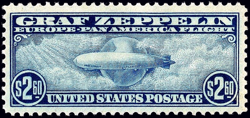 File:Graf Zeppelin stamp $2 60 1930 issue.jpg