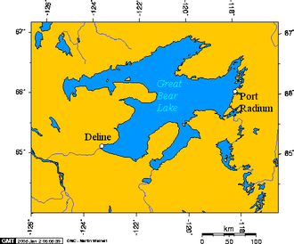 Location of Port Radium, Great Bear Lake, Canada Great Bear Lake.png