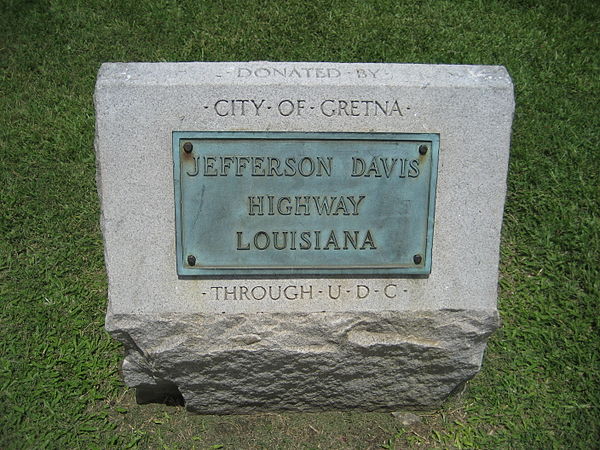 Jefferson Davis Highway marker in Gretna, Louisiana, 2008