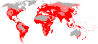 Áreas ocupadas polo H. s. sapiens (en vermello)