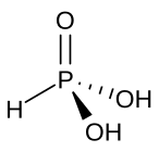 Phosphorous acid exists in as the dihydroxy tautomer in contrast to arsenous acid. H3PO3new.svg