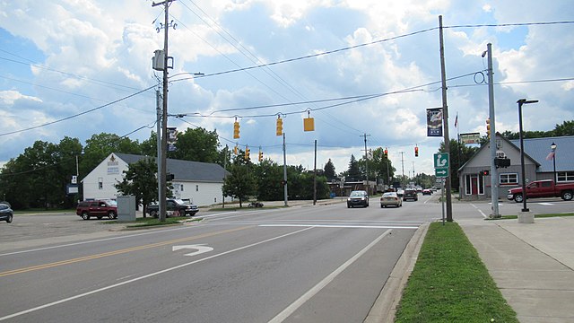Looking south along 1st and Main Street
