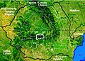 Muntanyes Făgăraș al mapa de Romania
