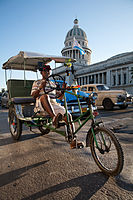 A "Bicitaxi" in front of the Capitolio. Havana (La Habana), Cuba