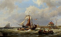 Hafen von Muiden in der Zuiderzee, 1870