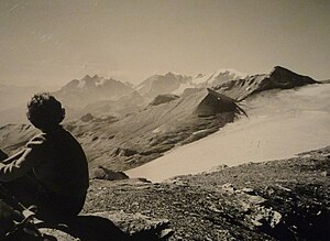 Bündner Vorab and Vorab Pign as seen from Piz Grisch in autumn 1960