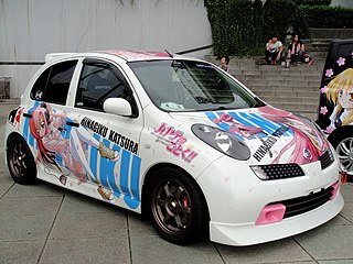 <i>Itasha</i> Vehicle decorated with images of fictional characters