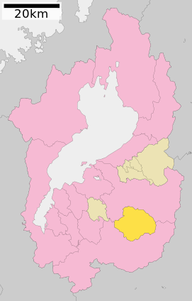 Lokasi Hino di Prefektur Shiga