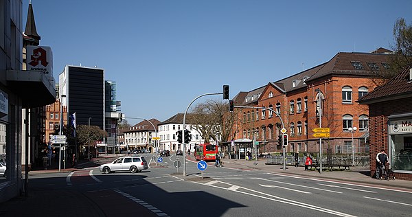 Fürstenberger Strasse, looking towards Haarmannplatz (Haarmann Square, named after the district building master Friedrich Ludwig Haarmann); with, on t