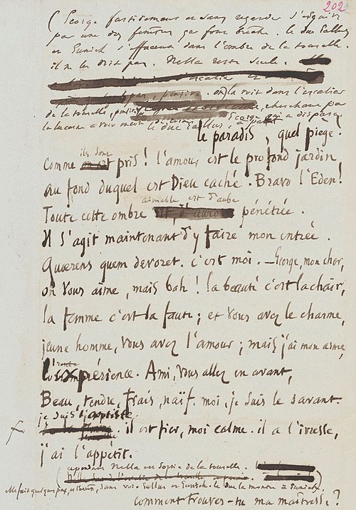 Détail du manuscrit original de Margarita (1869).
