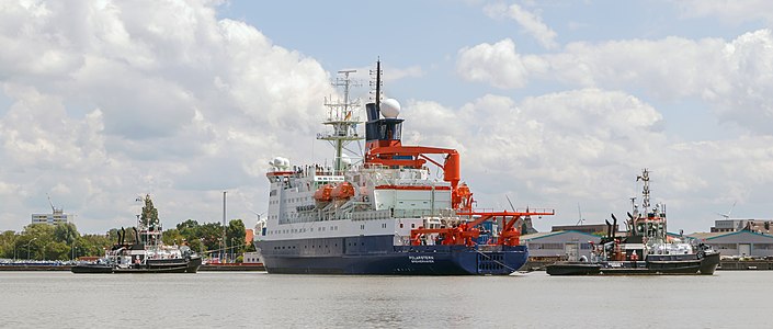 Research vessel and Icebreaker "Polarstern" with "Bugsier 4" and "Bugsier 6" Bremerhaven