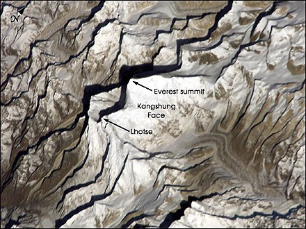 Kangshung Face (the east face) as seen from orbit