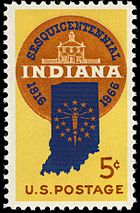 Indiana statehood, 1816
1966 issue Indiana statehood 1966 U.S. stamp.1.jpg