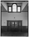 Interior view of front doors with palladian window overhead. - Nihon Go Gakko, 1715 South Tacoma Avenue, Tacoma, Pierce County, WA HABS WASH,27-TACO,12-12.tif