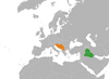 Location map for Iraq and Yugoslavia.