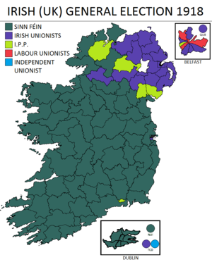 Sinn Fein's December election landslide Irish UK election 1918.png