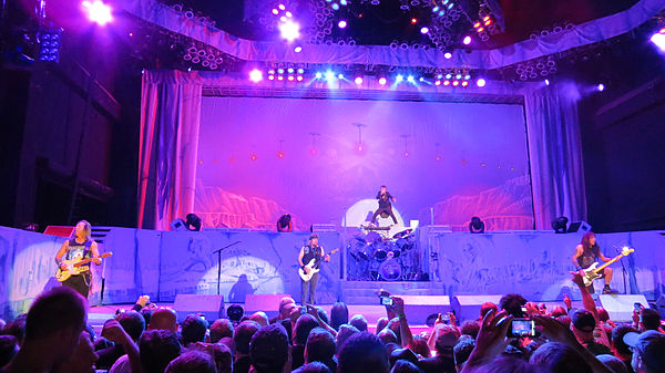 Iron Maiden performing live in Greenwood Village, Colorado on 13 August 2012