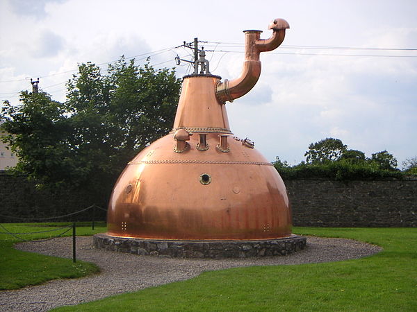 Historical whiskey pot still at the Jameson Midleton distillery in Cork, Ireland